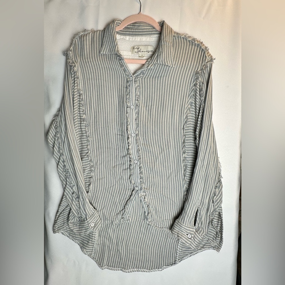 Vintage Havana Light Blue Textured Top Size Small Mesh Back